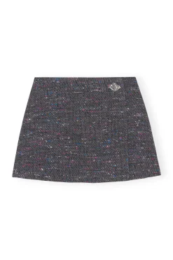 Store GANNI Multi Wool Mini Skirt Phantom