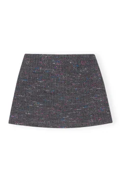 Store GANNI Multi Wool Mini Skirt Phantom