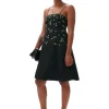 New GANNI Nylon Mini Dress Black