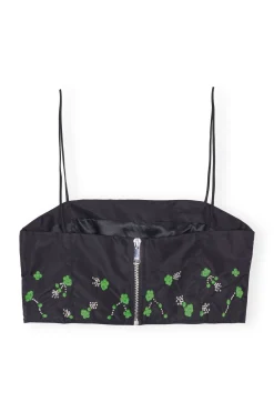 New GANNI Nylon Top Black