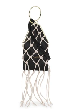 Cheap GANNI Occasion Braided Bangle Purse Black