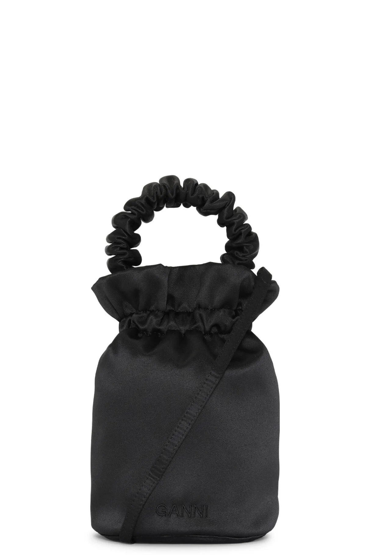 Clearance GANNI Occasion Occasion Ruched Top Handle Bag Black