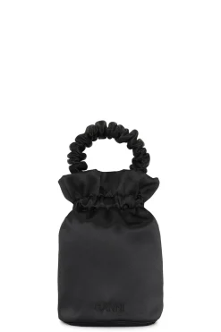 Clearance GANNI Occasion Occasion Ruched Top Handle Bag Black