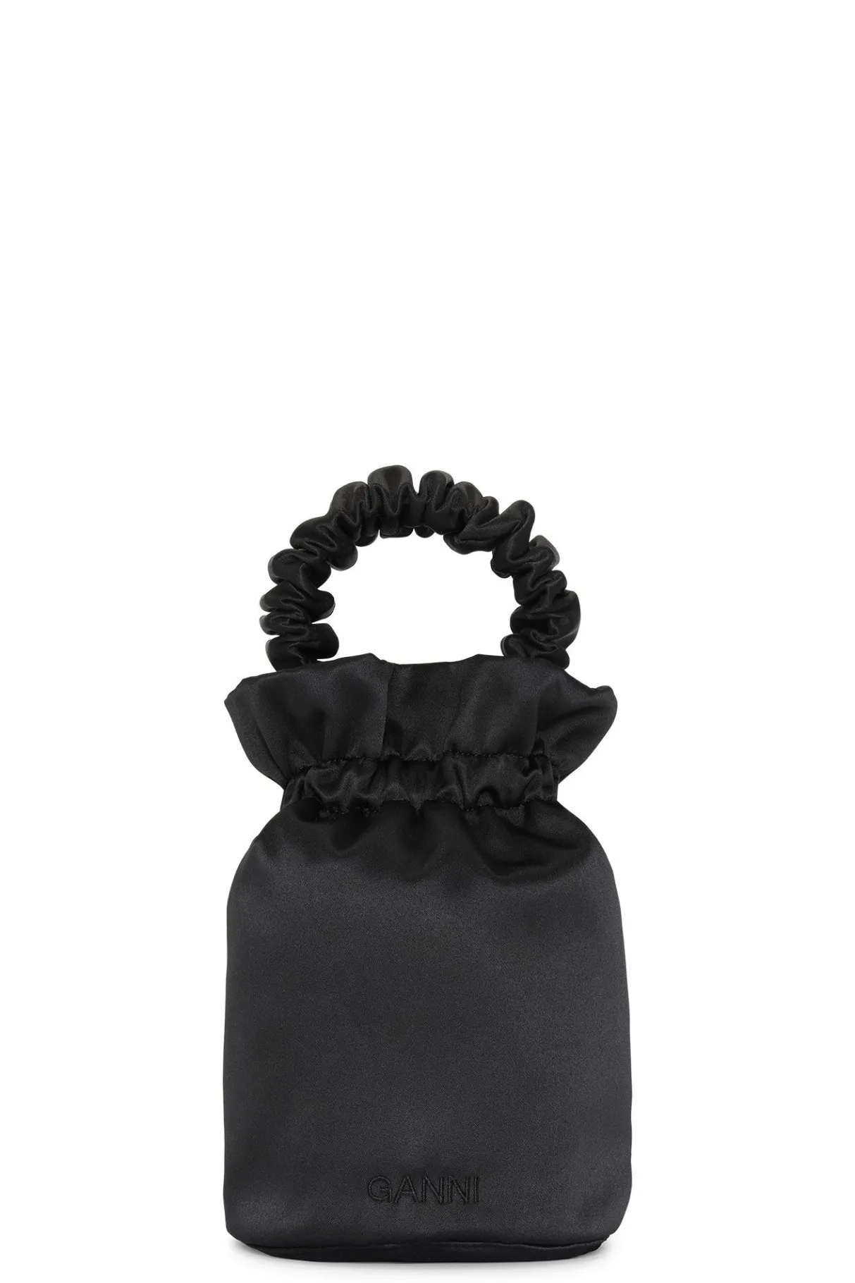 Clearance GANNI Occasion Occasion Ruched Top Handle Bag Black