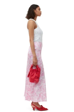 Fashion GANNI Occasion Top Handle Knot Bag Racing Red