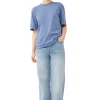 Best Sale GANNI O-Neck T-Shirt Gray Blue