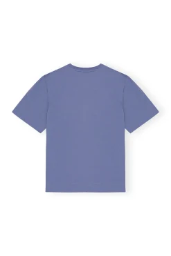 Best Sale GANNI O-Neck T-Shirt Gray Blue