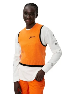 Shop GANNI O-Neck Vest Orangeade