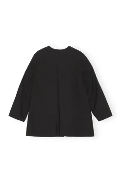 Clearance GANNI Oversized Drapey Melange Blazer Black