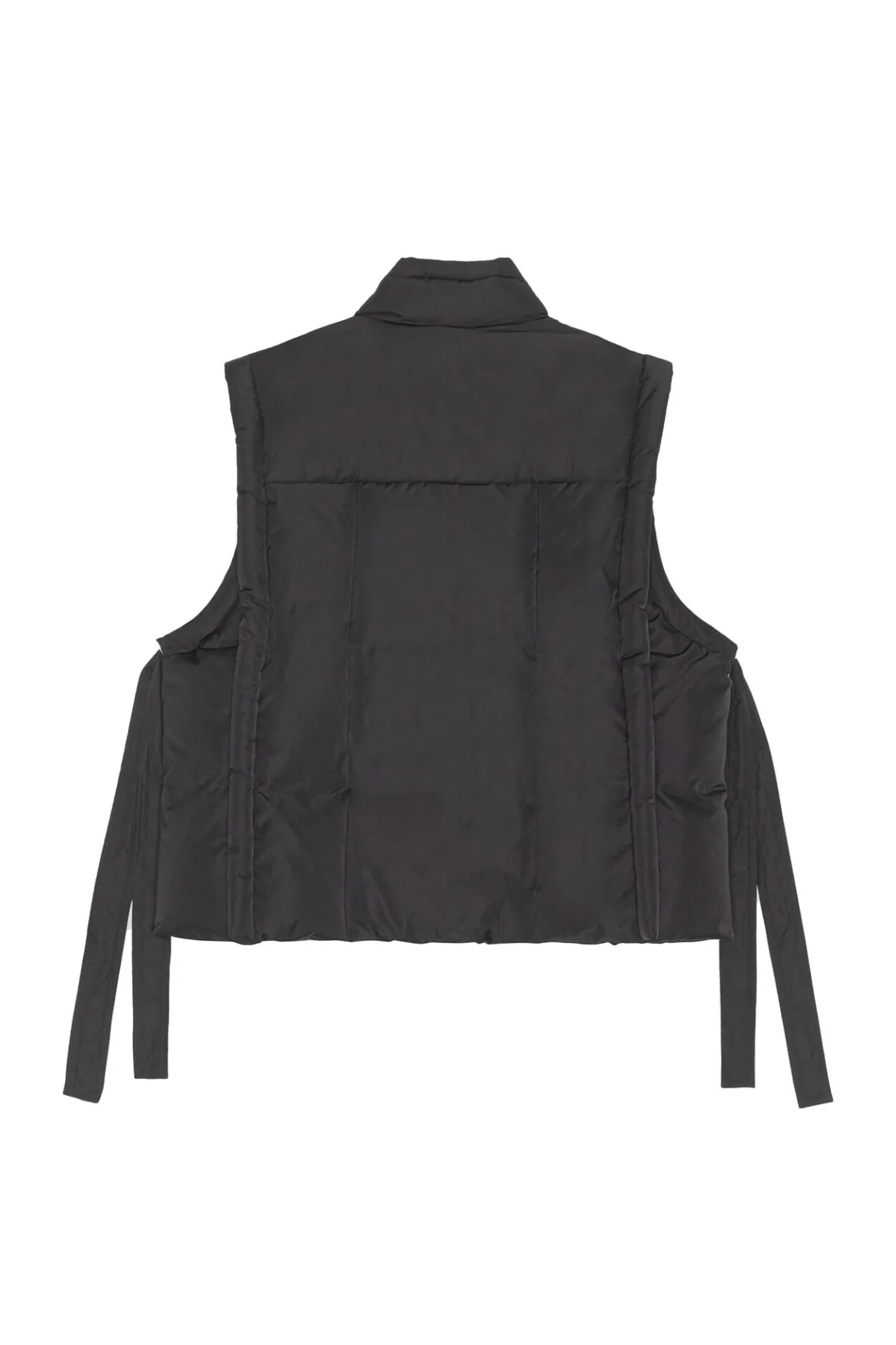 Fashion GANNI Oversized Shiny Puff Vest Black