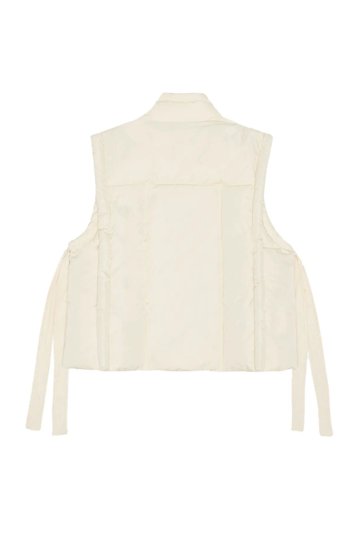 Cheap GANNI Oversized Shiny Puff Vest Buttercream