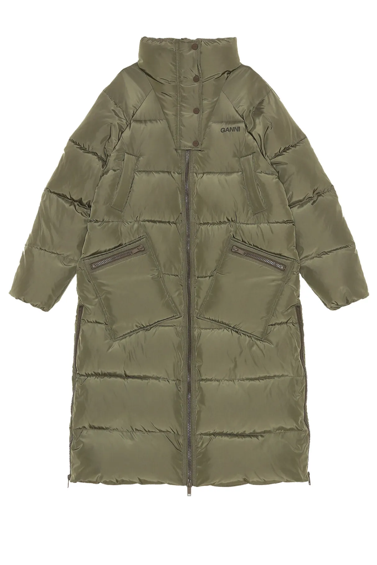 Discount GANNI Oversized Tech Puffer Coat Kalamata