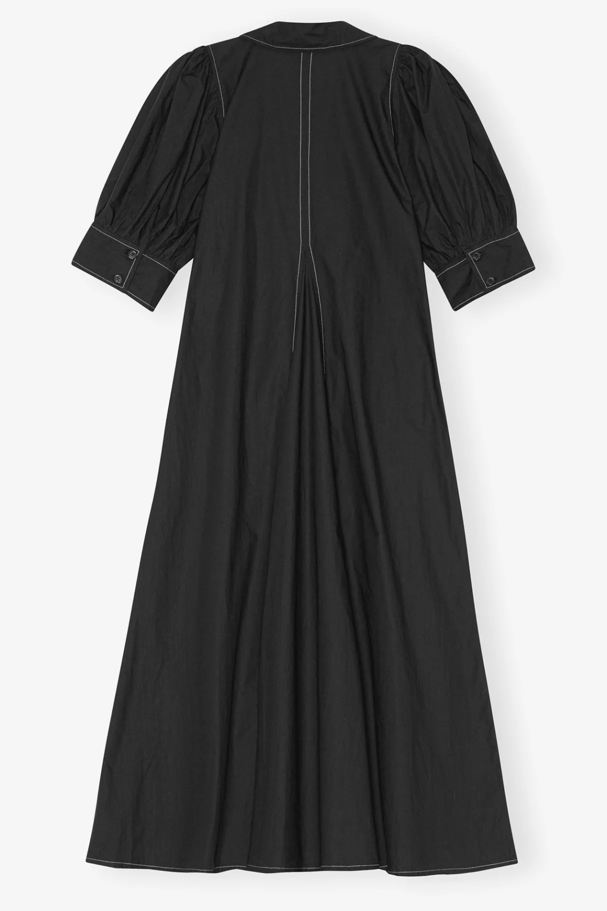 Hot GANNI Poplin Midi Dress Black