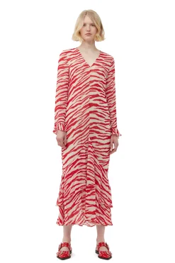 Flash Sale GANNI Printed Light Georgette Maxi Dress Castle Wall