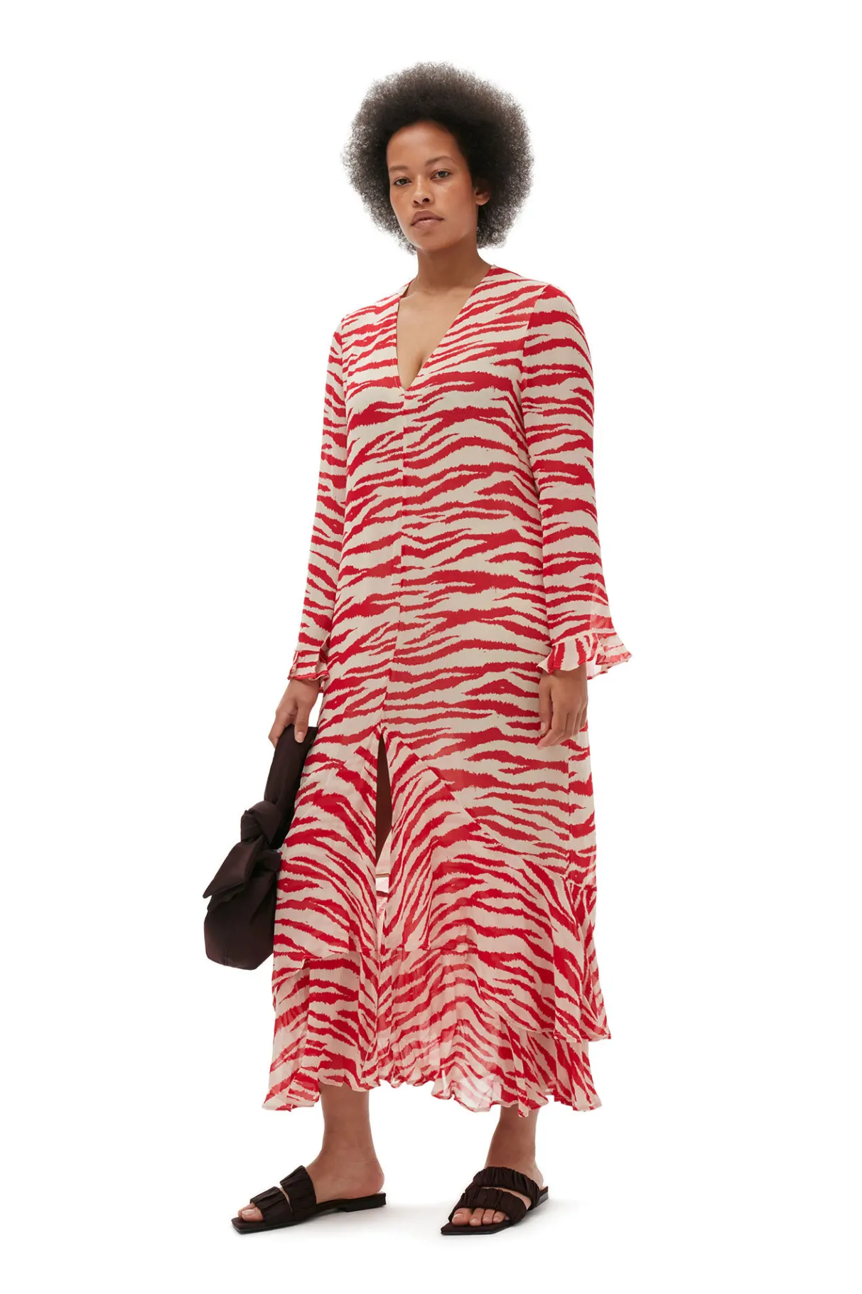 Flash Sale GANNI Printed Light Georgette Maxi Dress Castle Wall