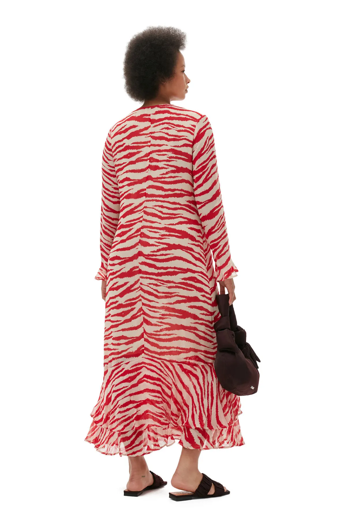 Flash Sale GANNI Printed Light Georgette Maxi Dress Castle Wall
