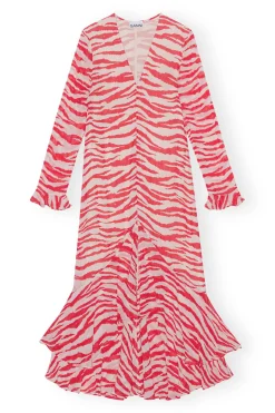 Flash Sale GANNI Printed Light Georgette Maxi Dress Castle Wall