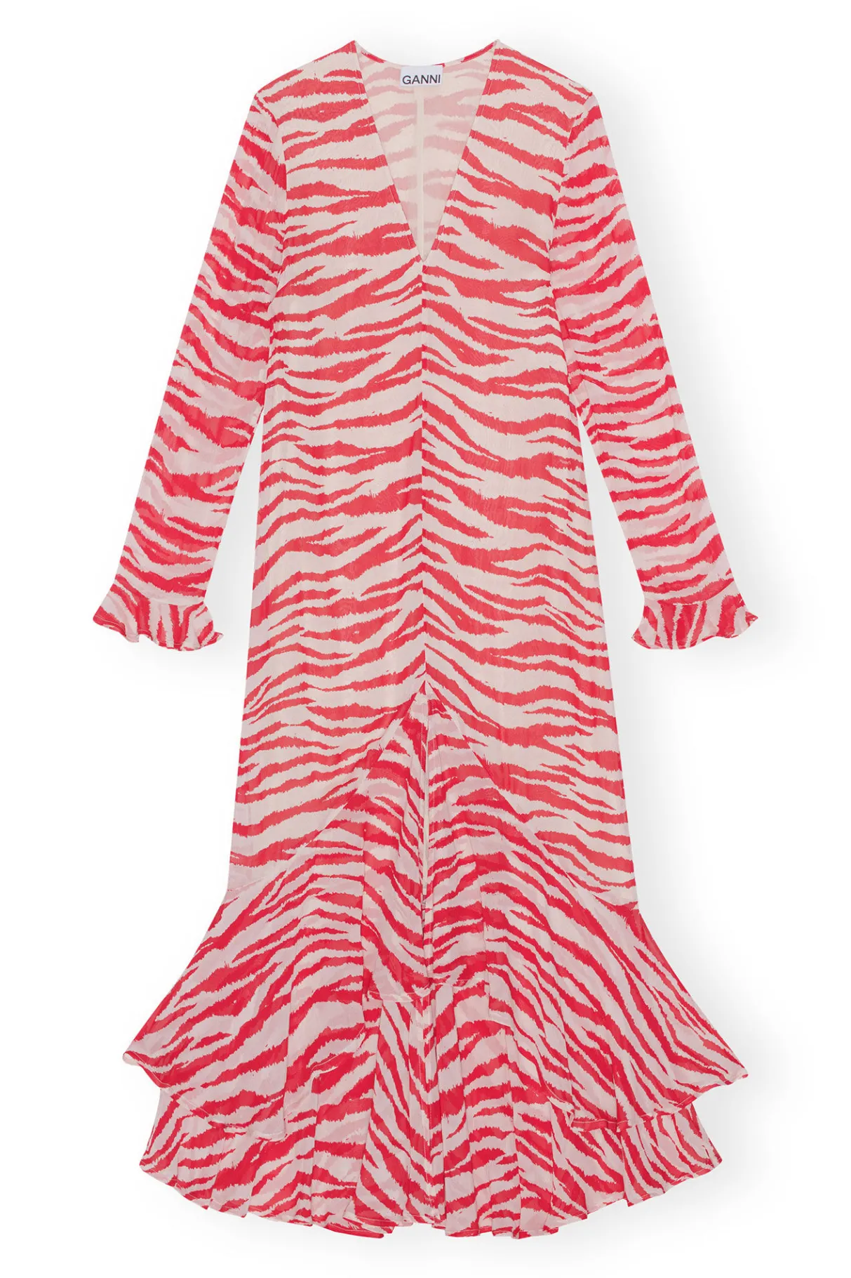 Flash Sale GANNI Printed Light Georgette Maxi Dress Castle Wall