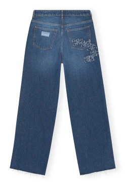 Cheap GANNI Re-Cut Izey Jeans Mid Blue Stone