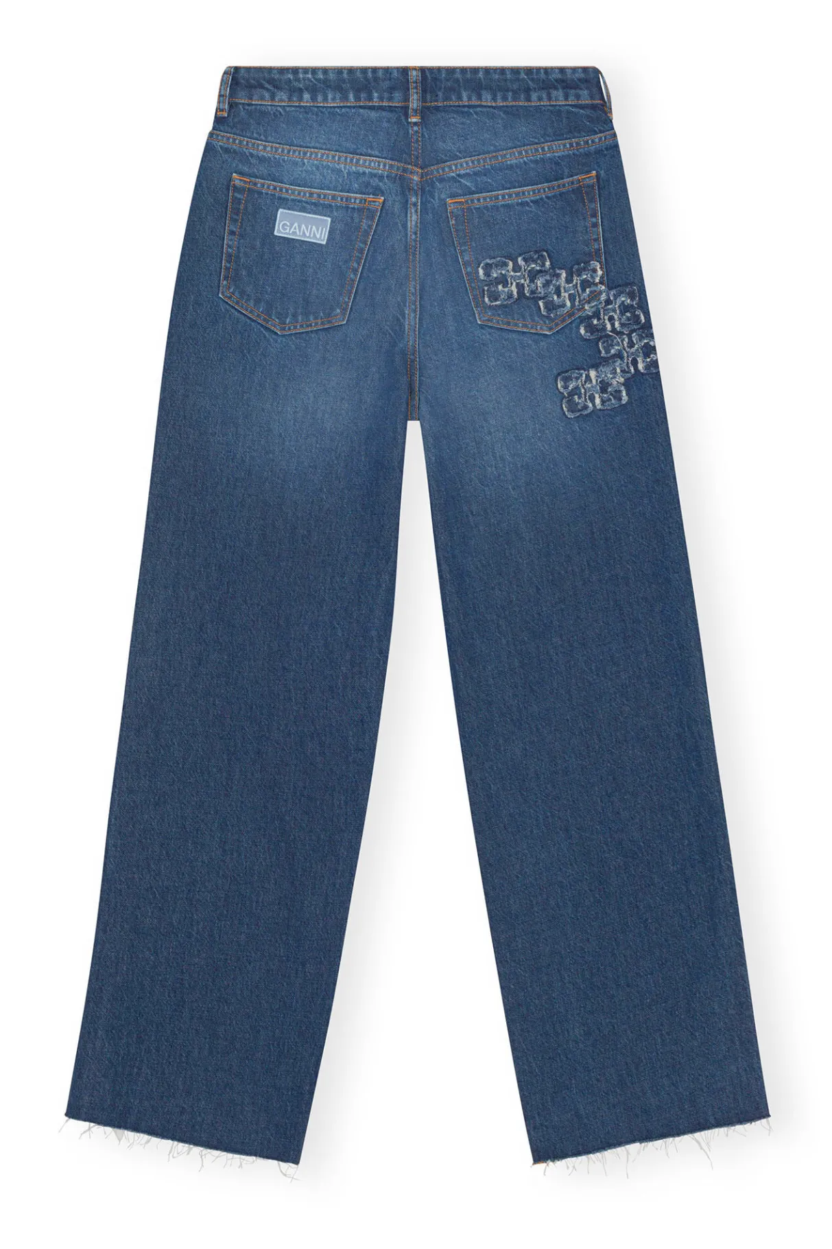 Cheap GANNI Re-Cut Izey Jeans Mid Blue Stone