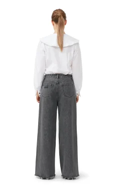 Outlet GANNI Re-Cut Wide Drawstring Jeans Washed Black/Black