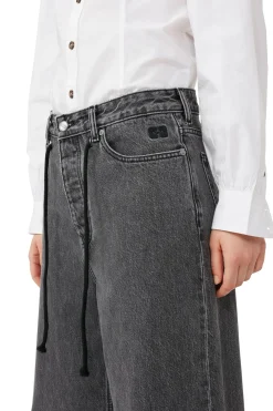 Outlet GANNI Re-Cut Wide Drawstring Jeans Washed Black/Black