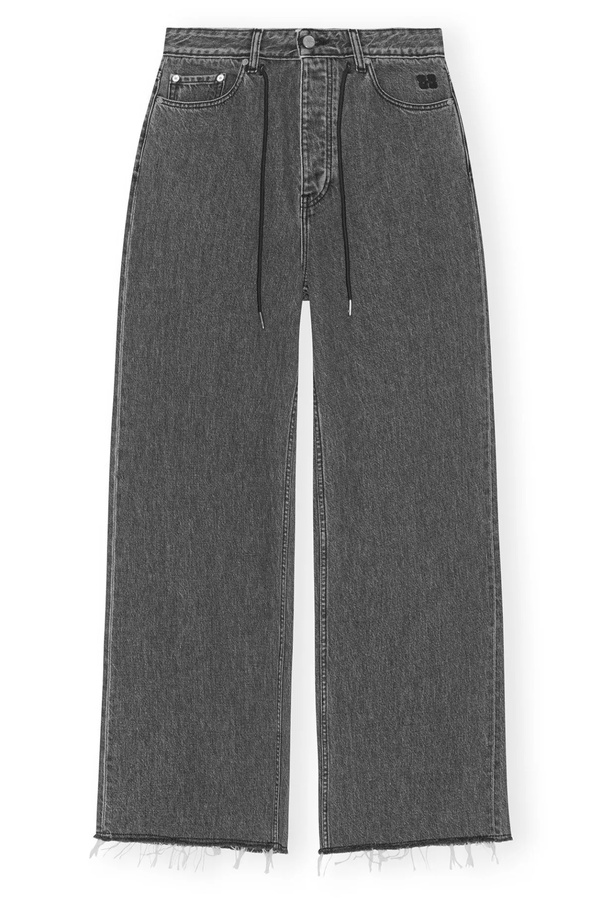Outlet GANNI Re-Cut Wide Drawstring Jeans Washed Black/Black