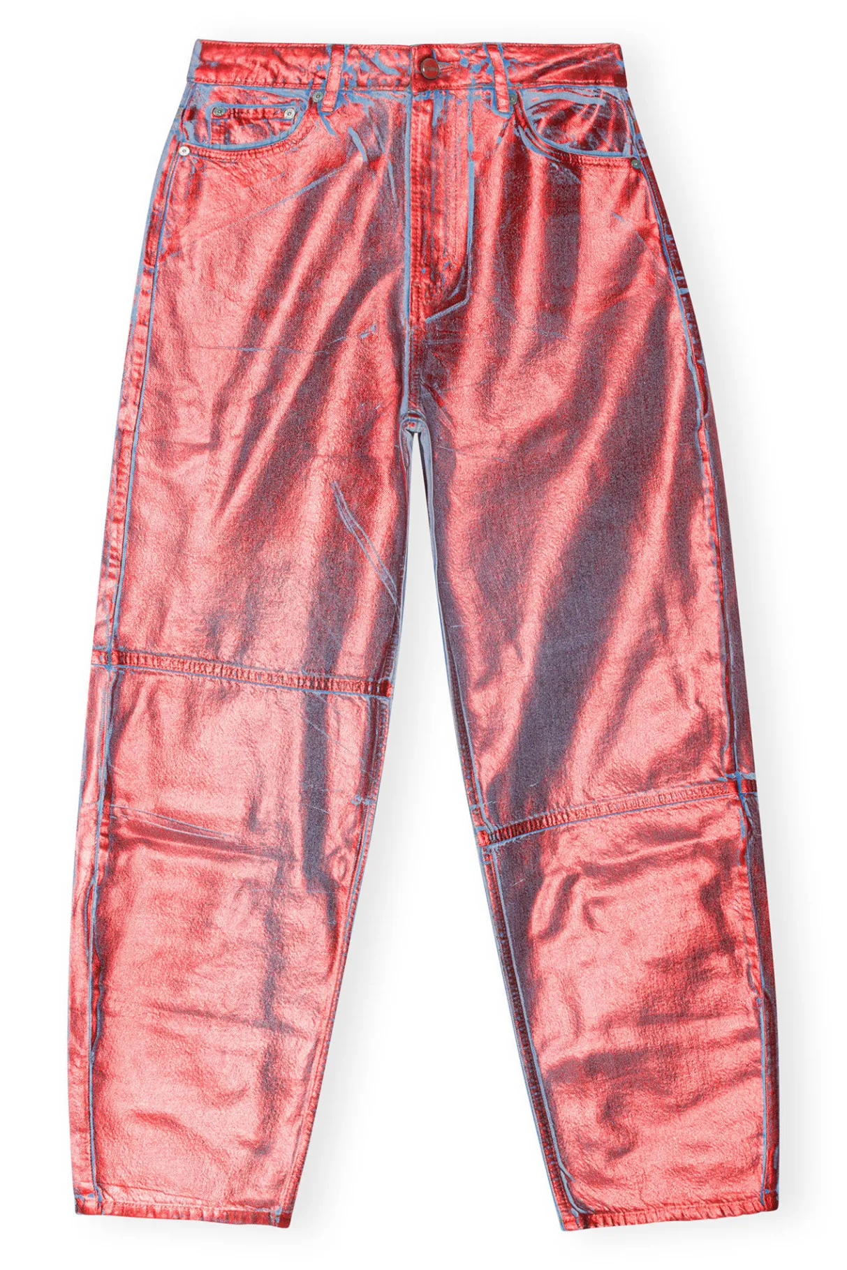 Sale GANNI Red Foil Stary Jeans Red Alert