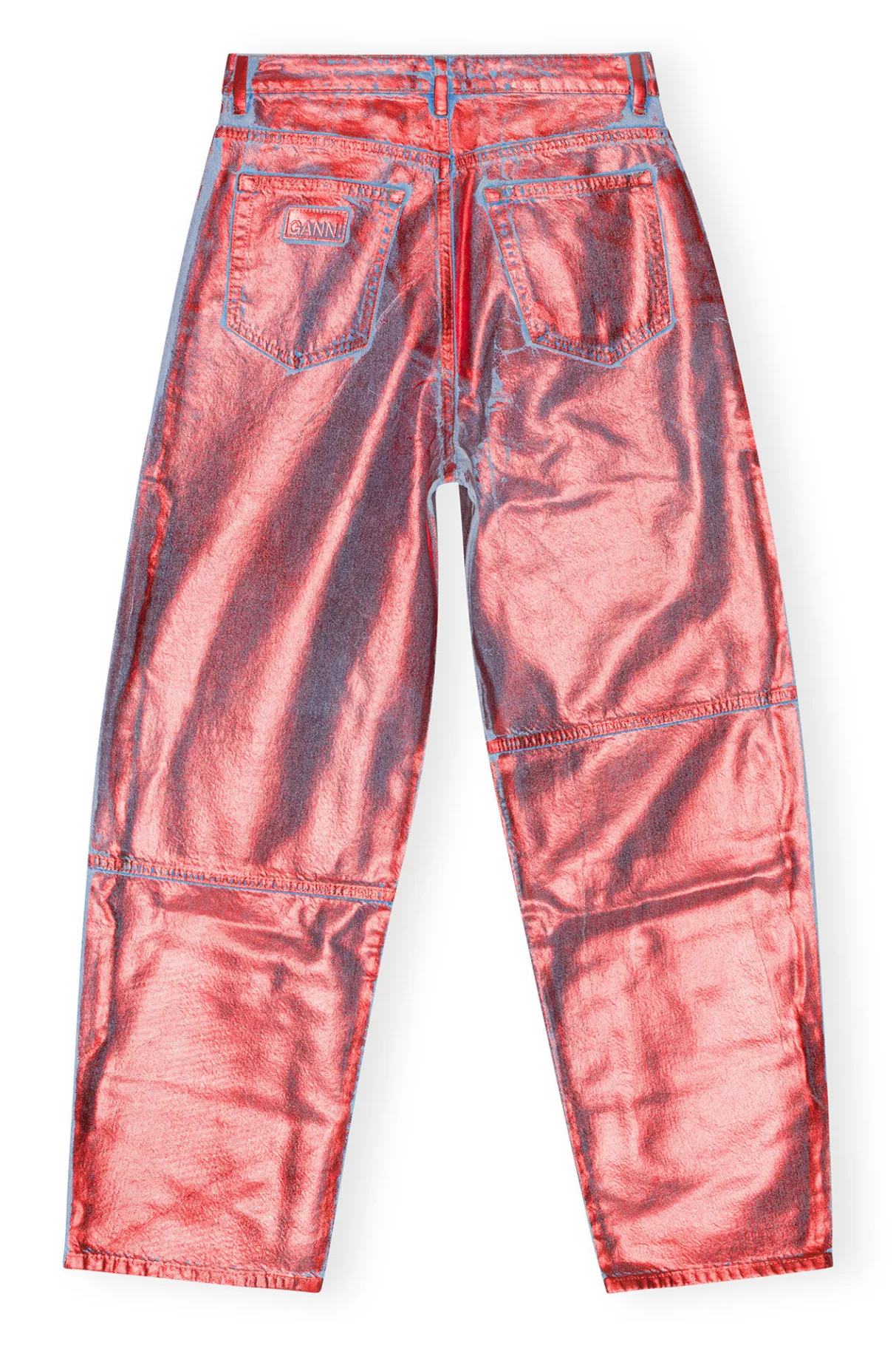 Sale GANNI Red Foil Stary Jeans Red Alert