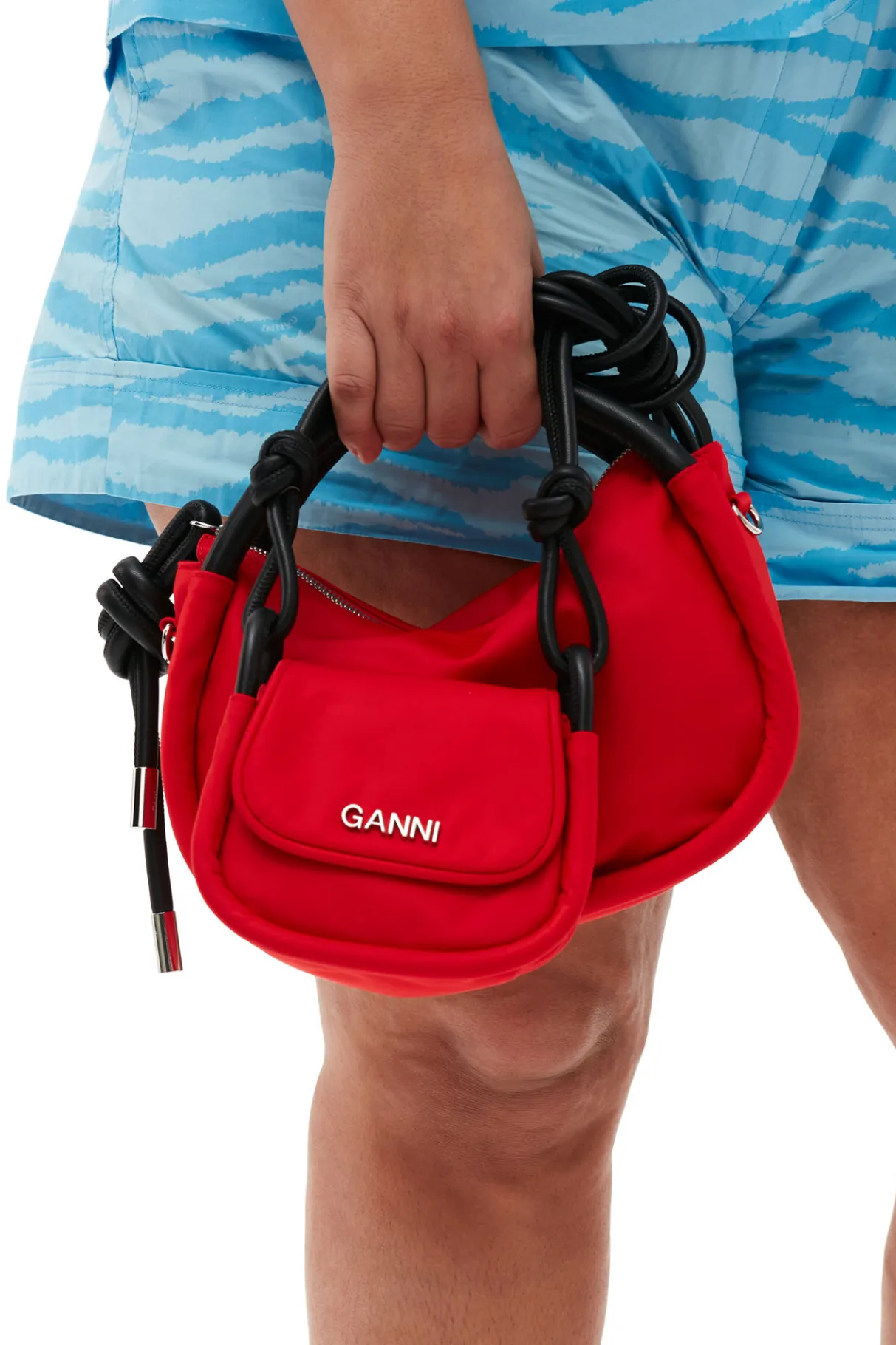 Flash Sale GANNI Red Knot Mini Flap Over Bag Fiery Red