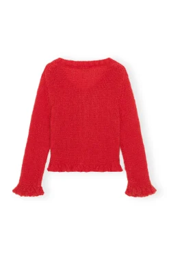 Online GANNI Red Mohair Cardigan Racing Red