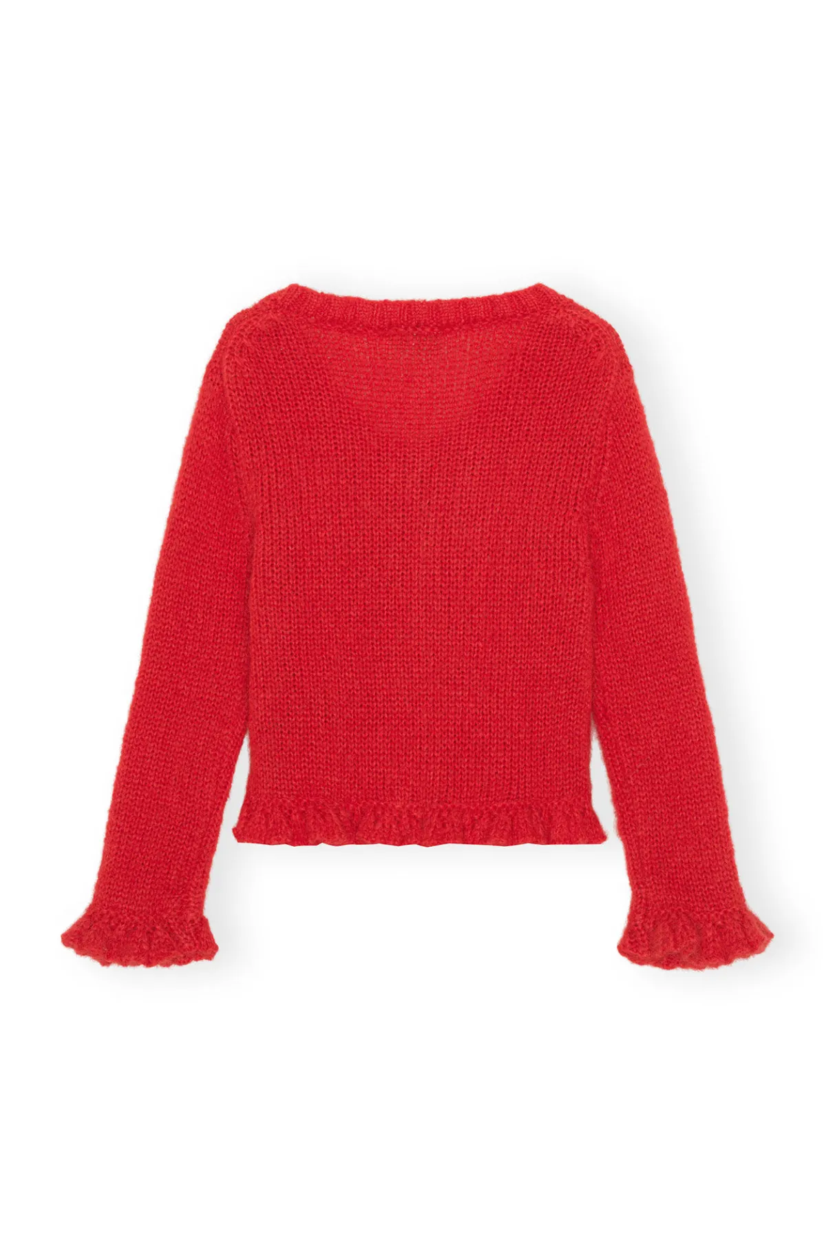 Online GANNI Red Mohair Cardigan Racing Red