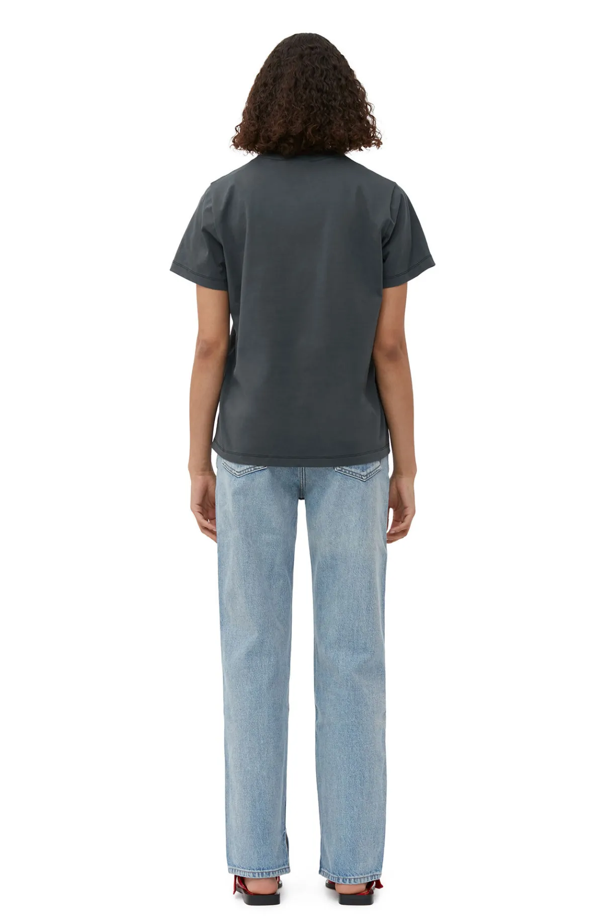 Hot GANNI Relaxed Cat T-Shirt Volcanic Ash