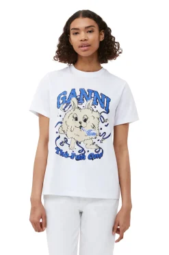 Sale GANNI Relaxed Fun Bunny T-Shirt Bright White