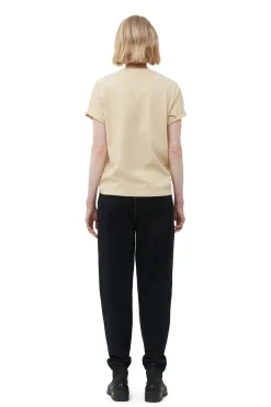 Clearance GANNI Relaxed T-Shirt Pale Khaki
