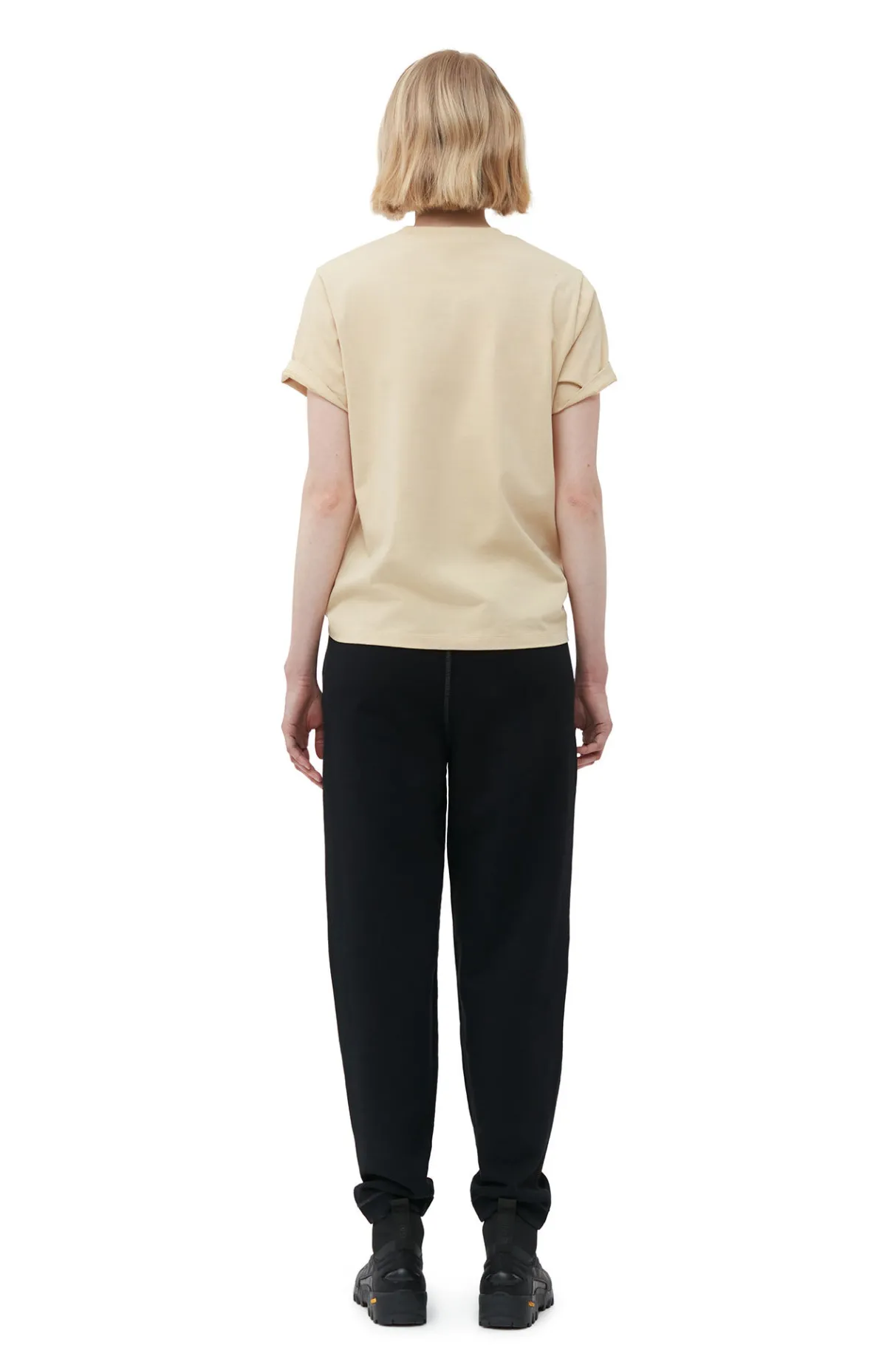 Clearance GANNI Relaxed T-Shirt Pale Khaki