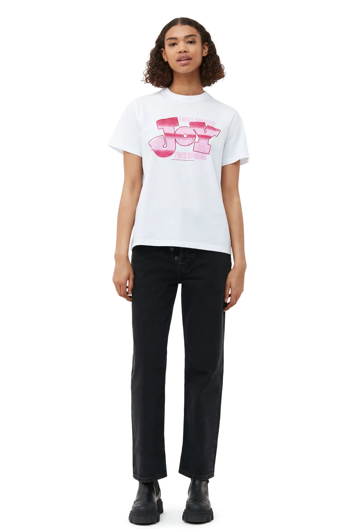 Shop GANNI Relaxed Joy T-Shirt Bright White