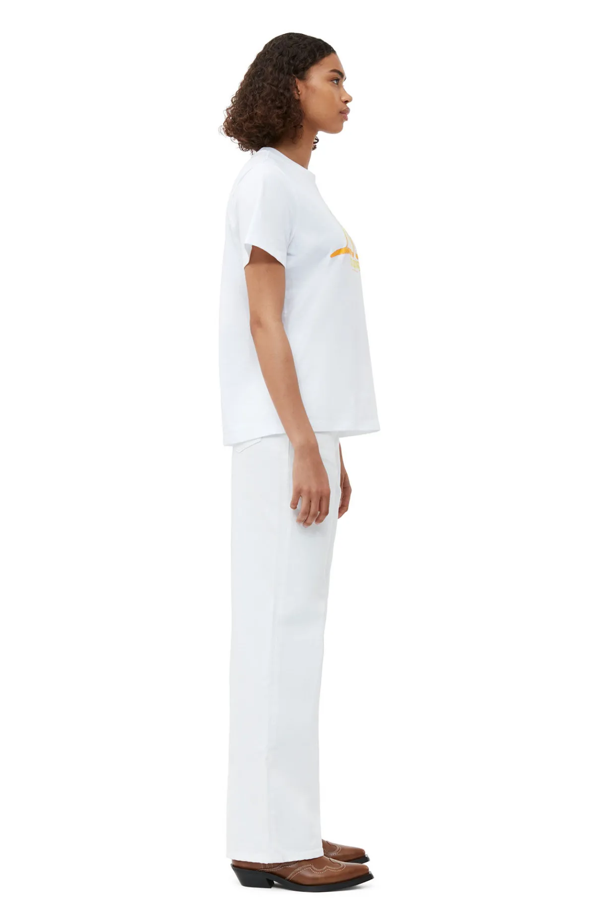 Best Sale GANNI Relaxed Love T-Shirt Bright White