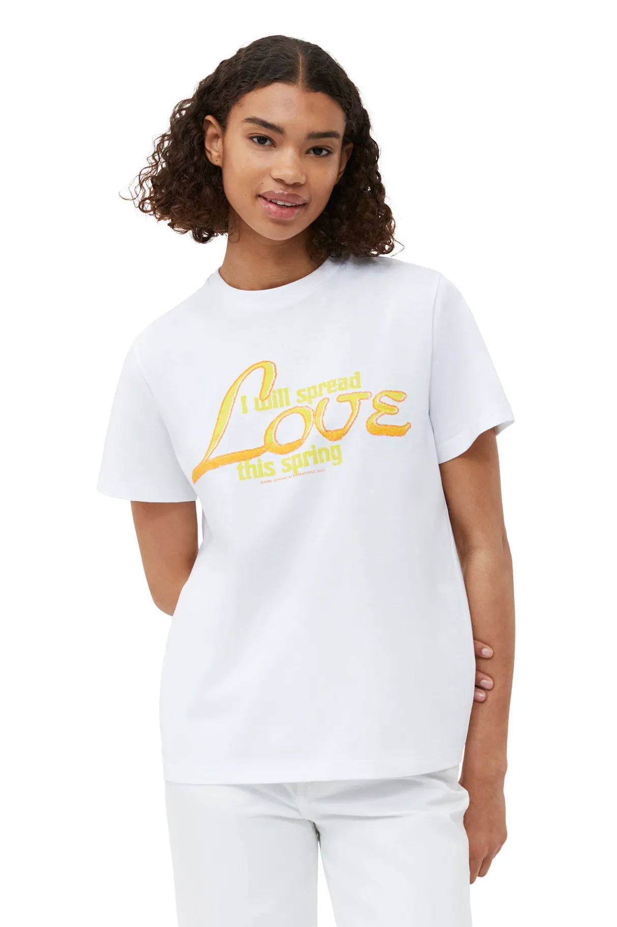 Best Sale GANNI Relaxed Love T-Shirt Bright White
