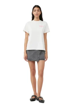 Shop GANNI Relaxed Nightclub T-Shirt Egret