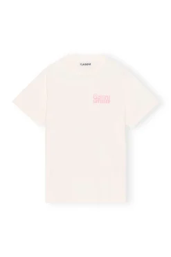 Shop GANNI Relaxed Nightclub T-Shirt Egret