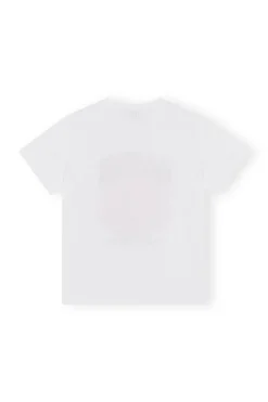 Best Sale GANNI Relaxed Red Flower T-Shirt Bright White