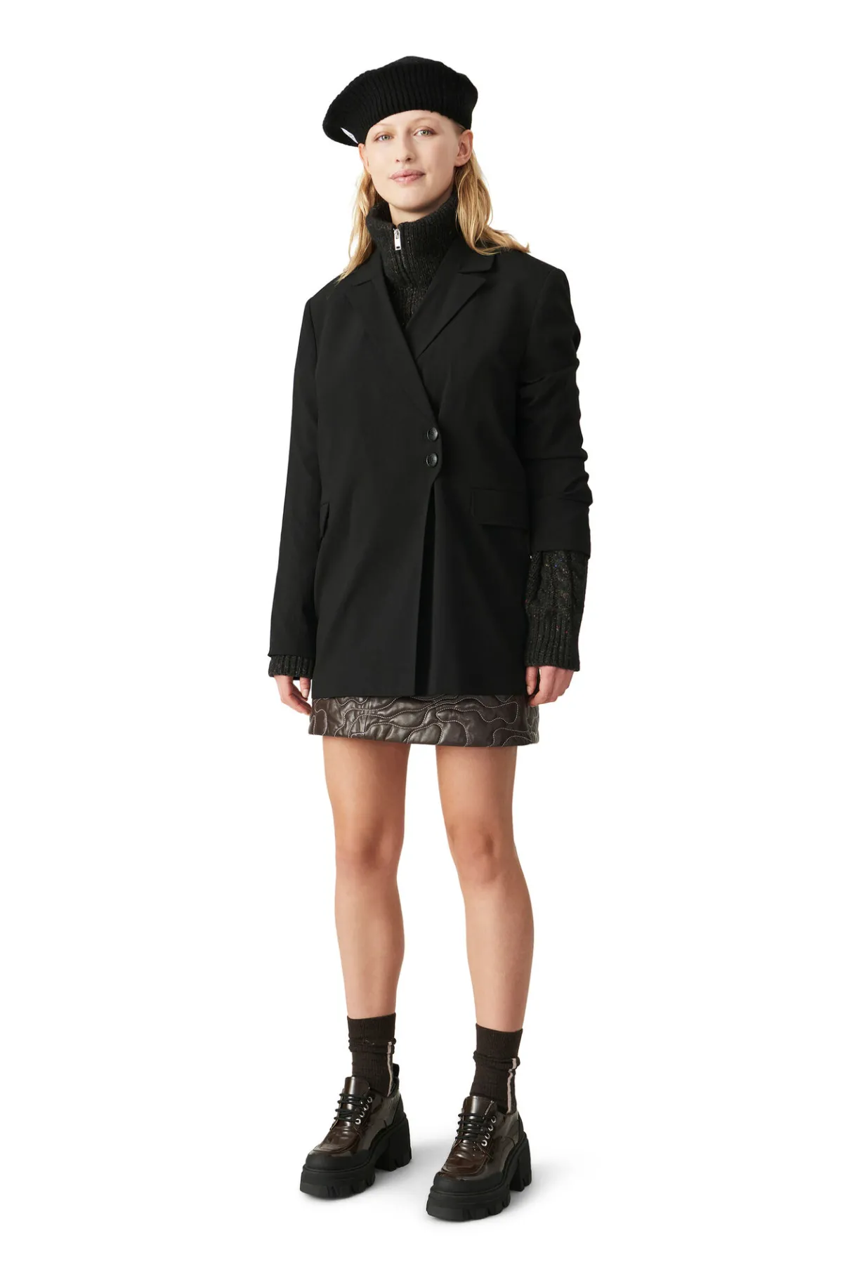 Cheap GANNI Relaxed Suit Blazer Black