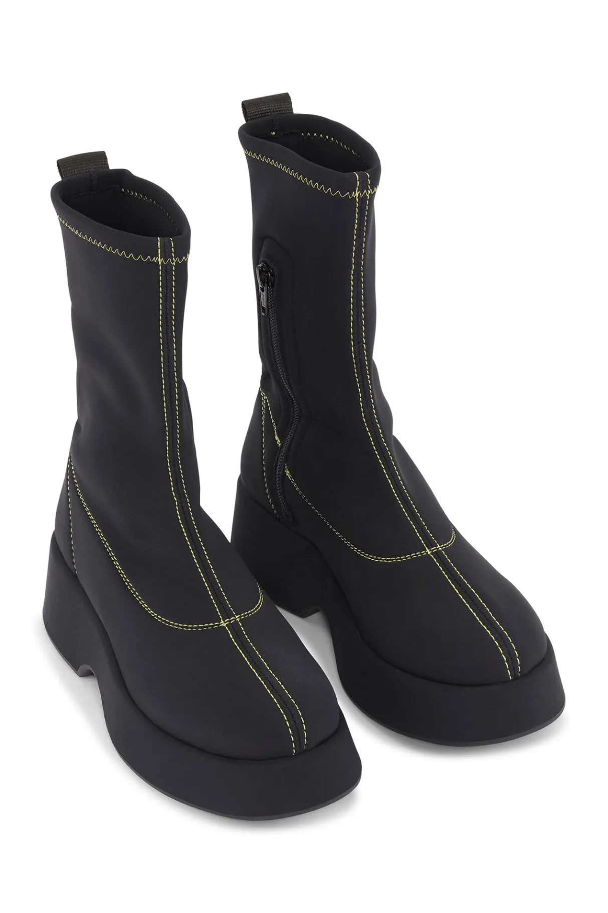 Clearance GANNI Retro Flatform Ankle Sockboots Black