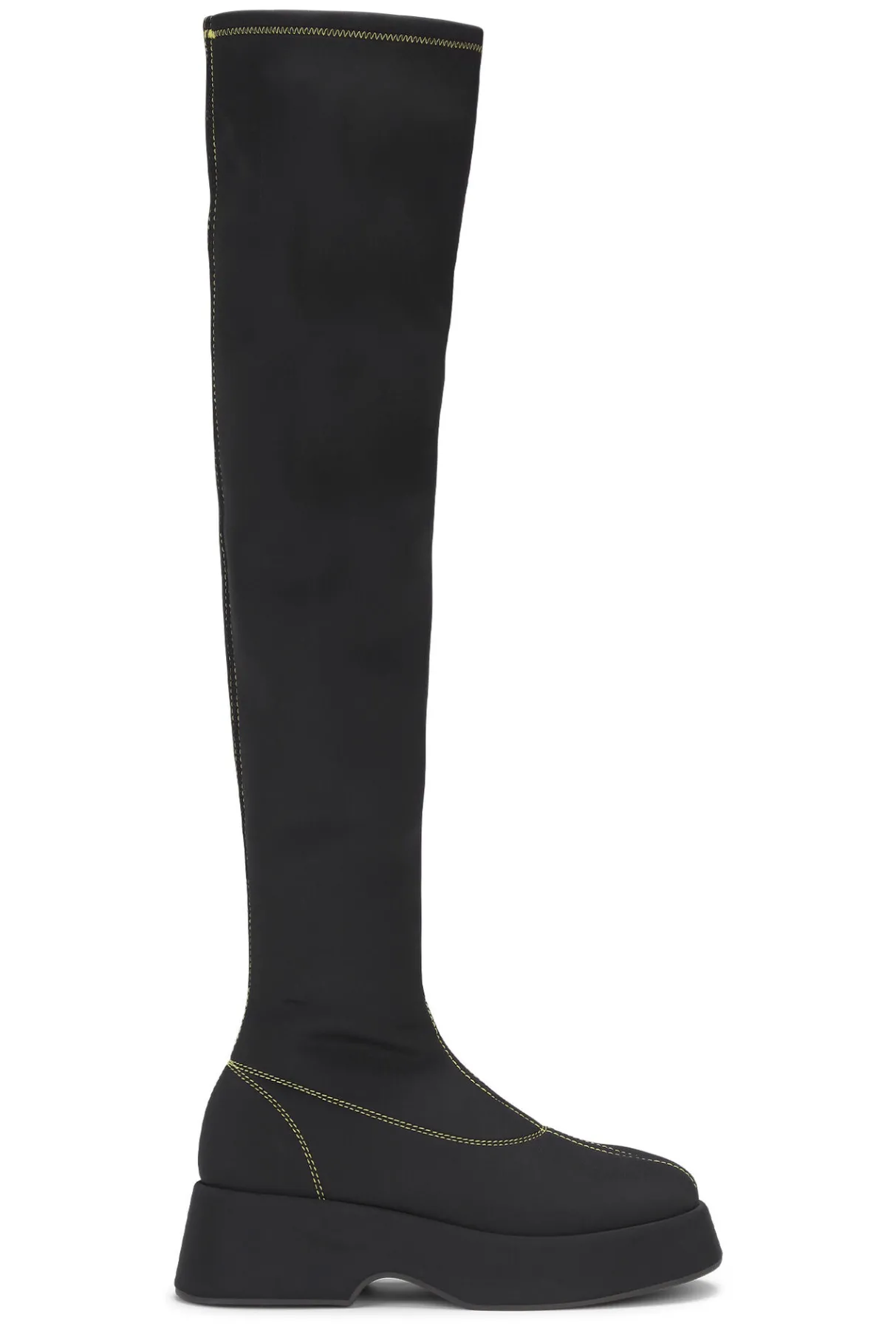Store GANNI Retro Flatform Over-The-Knee Sockboots Black