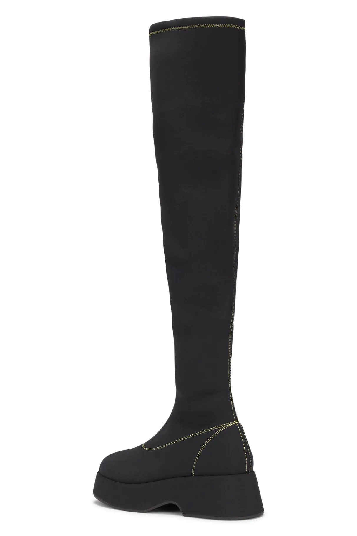Store GANNI Retro Flatform Over-The-Knee Sockboots Black