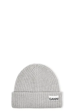 Online GANNI Rib Knit Acc Beanie Paloma Melange