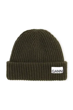 Cheap GANNI Rib Knit Acc Beanie Kalamata