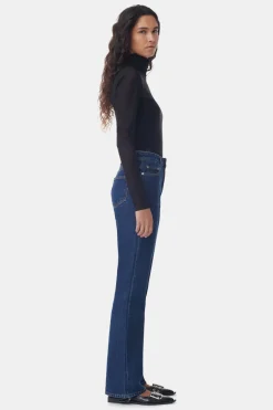 New GANNI Rigid Denim Betzy Dark Blue Stone