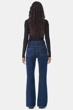 New GANNI Rigid Denim Betzy Dark Blue Stone